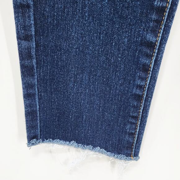 Fashion Nova Dark Blue Wash High-Rise Distressed Skinny Jeans Junior's Size 9/10 - Picture 4 of 9